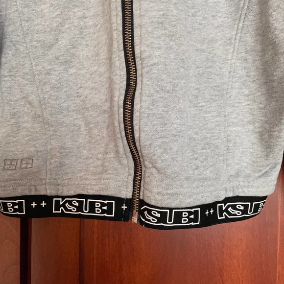 Ksubi Terra Cropped Sweatshirt Back Zip Gray Size Medium - Picture 6 of 10
